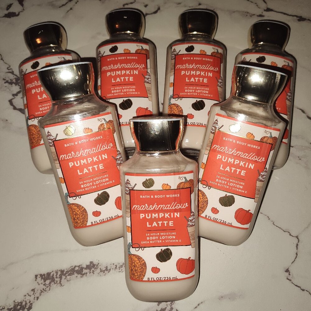 Bath & Body Works Marshmallow Pumpkin Latte Body Lotion - Bundle of 7